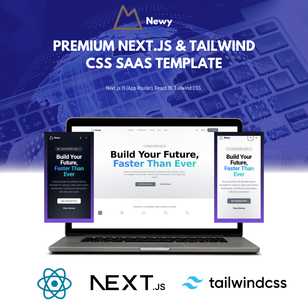 Newy - Premium Next.js & Tailwind CSS SaaS Template template preview
